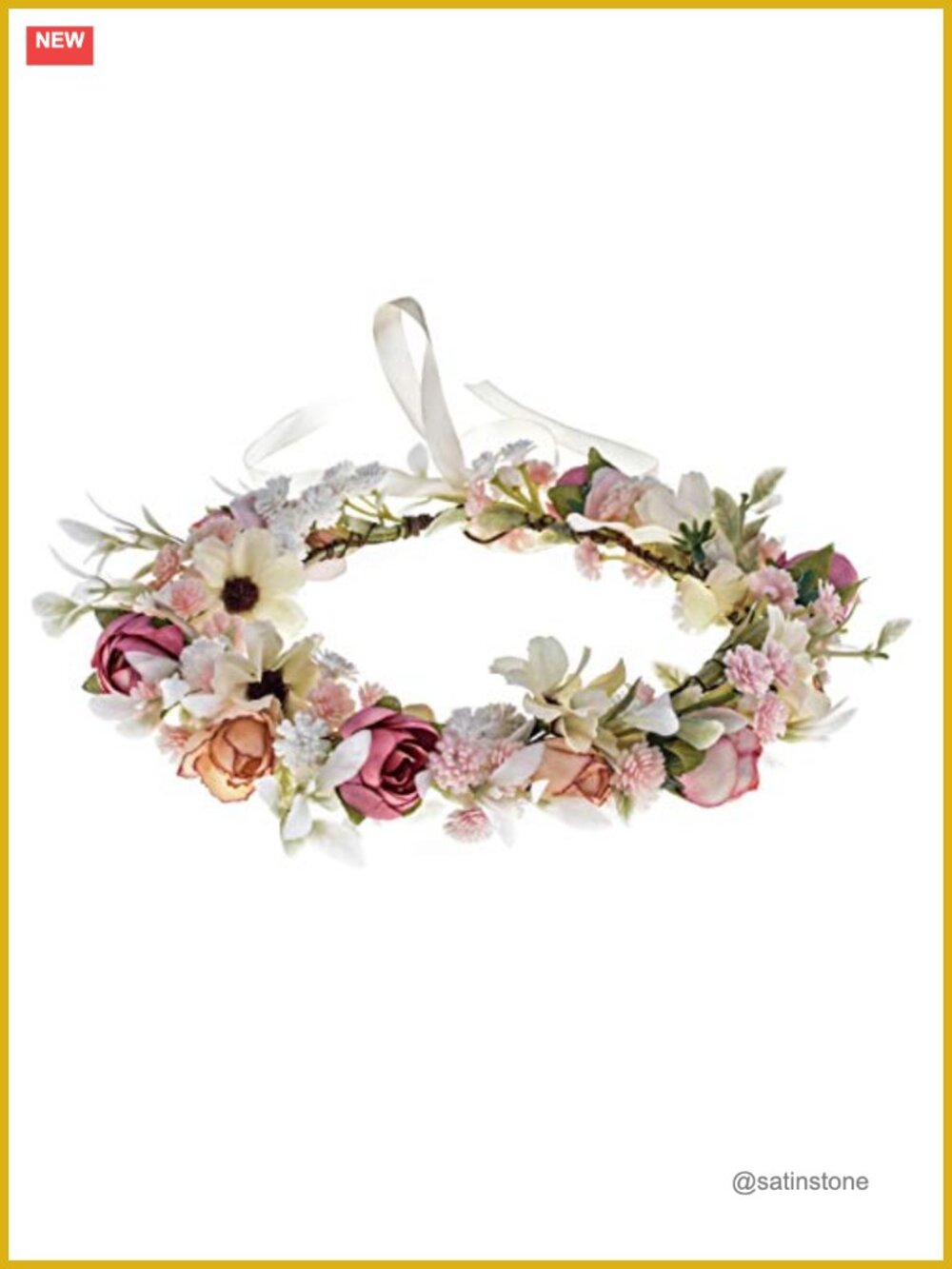 Polyester Floral Headpiece Wedding Bridal Flower Girl Halo Maternity Photo Prop